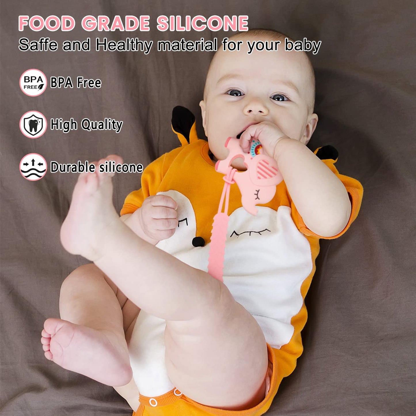 Misslili Teething Toys For Babies 0-6 6-12 Months Baby Teethers With Clip Silicone Baby Teether Toys For Boys And Girls Infant T