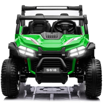 Molachi 4Wd Kid Ride On Car Truck Toy, 2 Adjustable Seater Children Electric Cars, Soft Start 24V Kid Remote Control Vehicles, 3