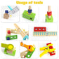 TONZE Kids Tool Set - 34 PCS Wooden Montessori Tools for 3-4 Year Olds, Educational STEM Toys, Red, Medium Size