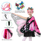 Sunlisky Kids Butterfly Wings Costume Girls Fairy-Wings Toddler Dress Up Play Costumes Butterfly Hair Clip Mask Party Favors (Pi