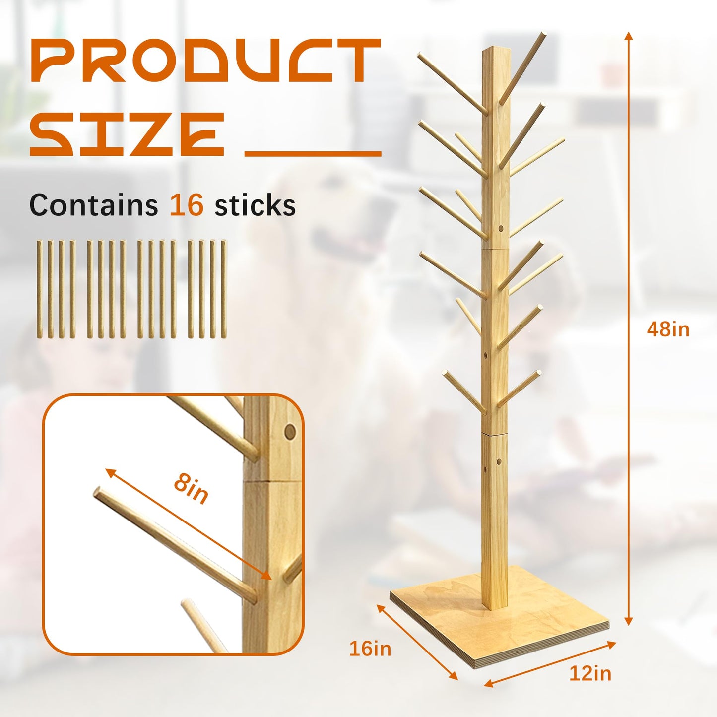 Montex Puppet Stand Up To 15 Puppets, Wooden Puppet Tree, Puppets Holders