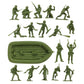BMC Toys Plastic Army Men - 31pc OD Green WWII Figures, Model BMC-48573, Made in USA
