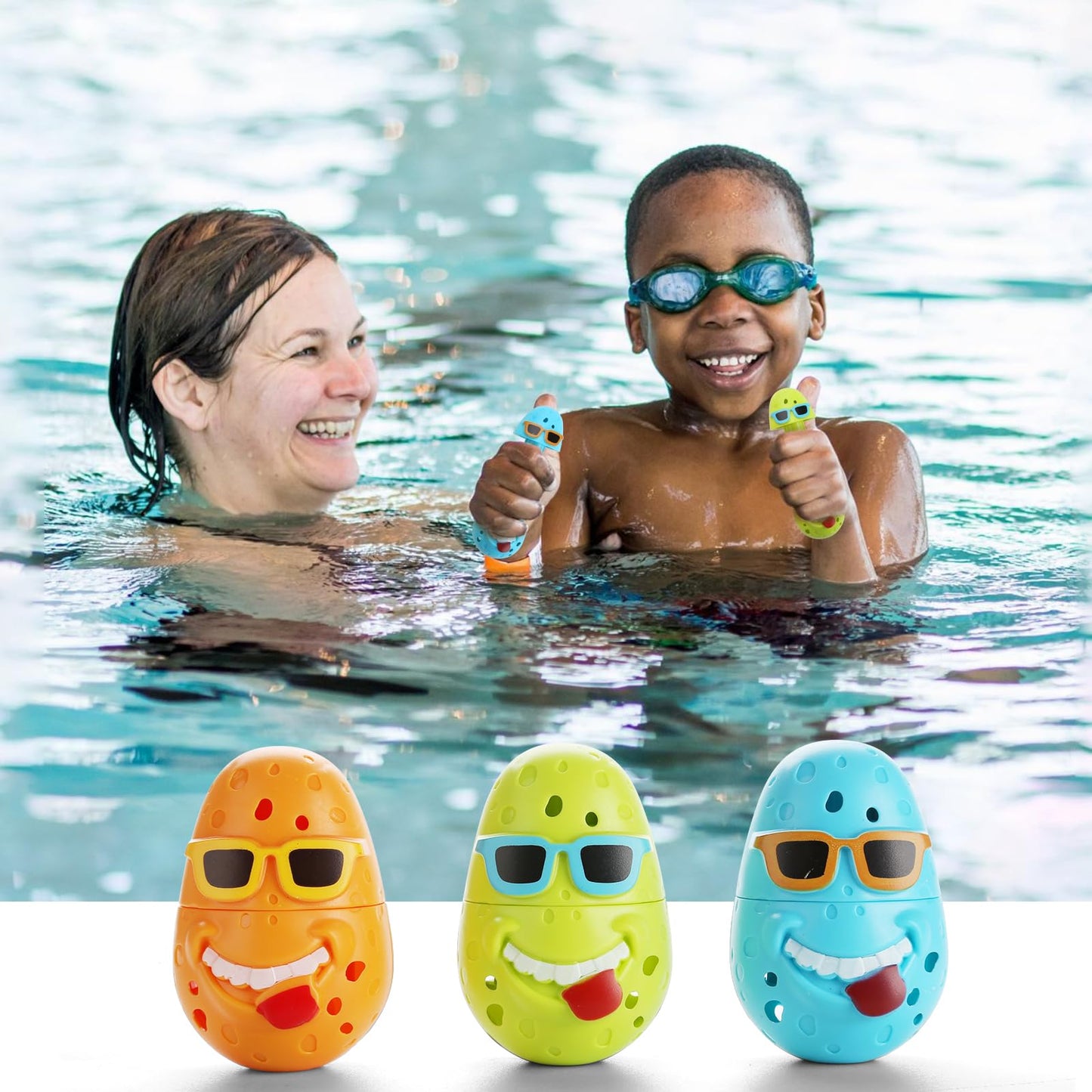 Doadw Diving Pool Toys For Kids, Fun Swimming Pool Games, Water Toys For Boys/Girls Dive Eggs Sticks 3Pcs