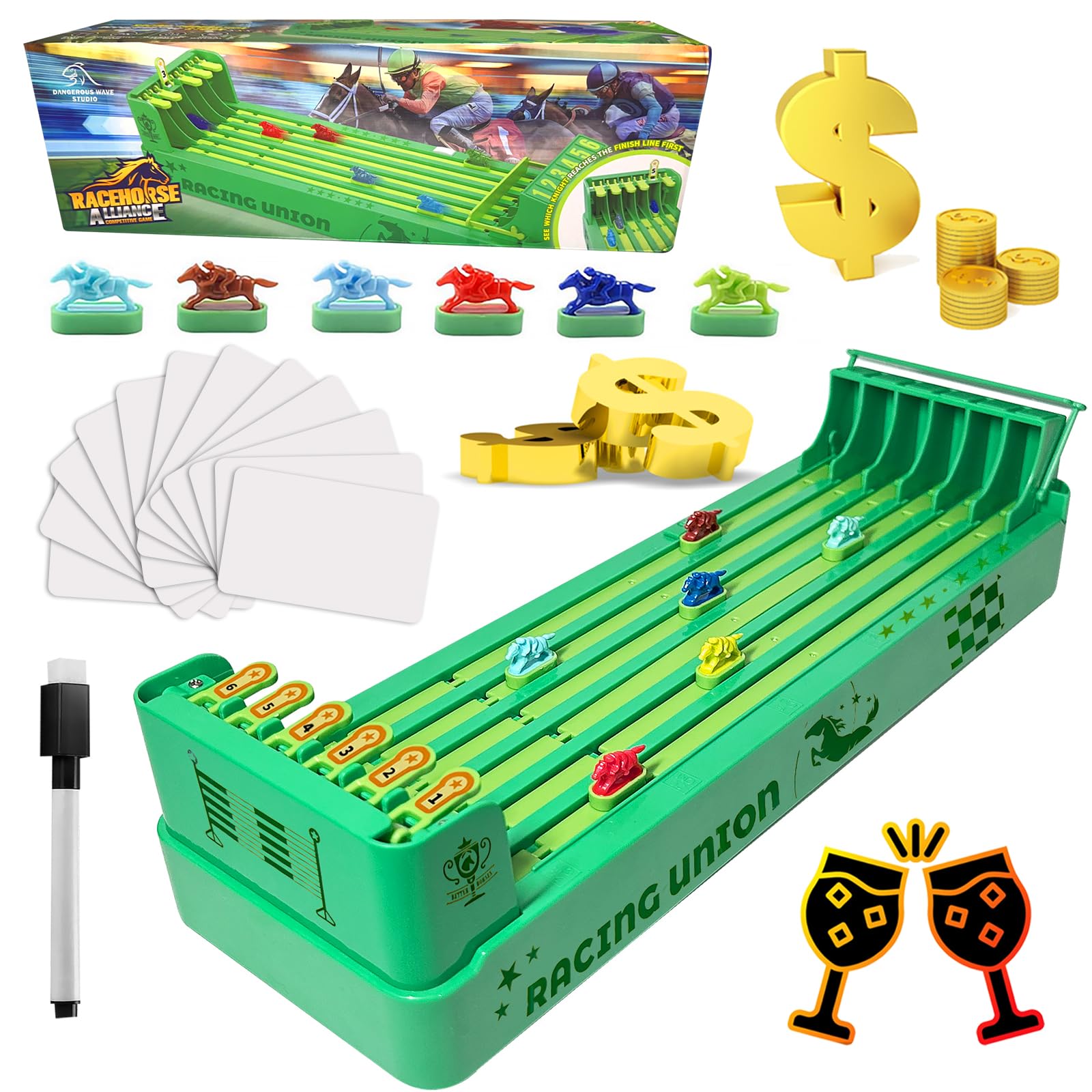 Jyyuehai Derby Horse Racing Game Electric  Derby Dash Horse Race Game Electronic  6-Horse Racing Table Games  Family and mature-themed Race Board Game Great for Parties