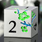 Glow in The Dark Metal Dice, DNDND 7 PCS Green Metallic D&D Dice Set with Grogeous Gift Case for Dungeons and Dragon Tabletop Ga