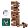 ApudArmis Giant Tumble Tower - 54 PCS Wooden Stacking Game, 4.2FT, Brown, Outdoor Fun for Teens and Adults