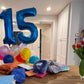 IWERP Navy Blue Number 15 Balloon - 40 Inch Foil Mylar Birthday Decoration for 15th Year Old Girls/Boys
