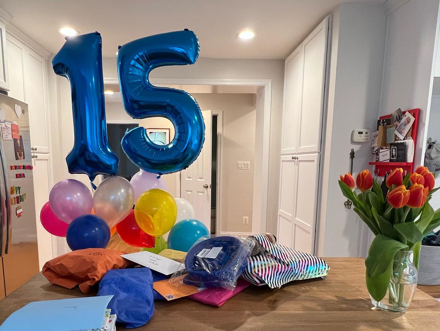 IWERP Navy Blue Number 15 Balloon - 40 Inch Foil Mylar Birthday Decoration for 15th Year Old Girls/Boys