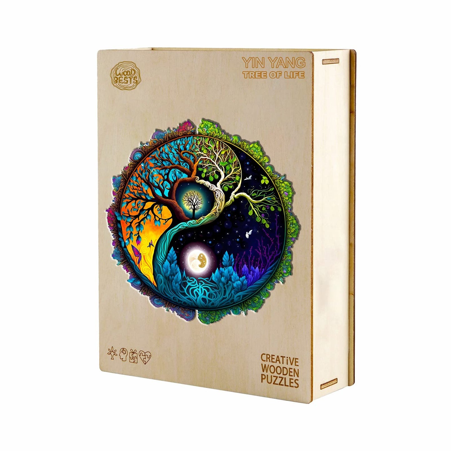 Kaayee Wooden Jigsaw Puzzles-Wooden Puzzle Adult Unique Shape Advanced Yinyang Wooden Jigsaw Puzzle For Adult, Family Puzzles 20