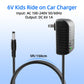 BXIZXD 6V Battery Charger for Ride-On Toys, 1A Charger for Hello Kitty SUV, Kid Trax Quad, Electric Ride-Ons - Black