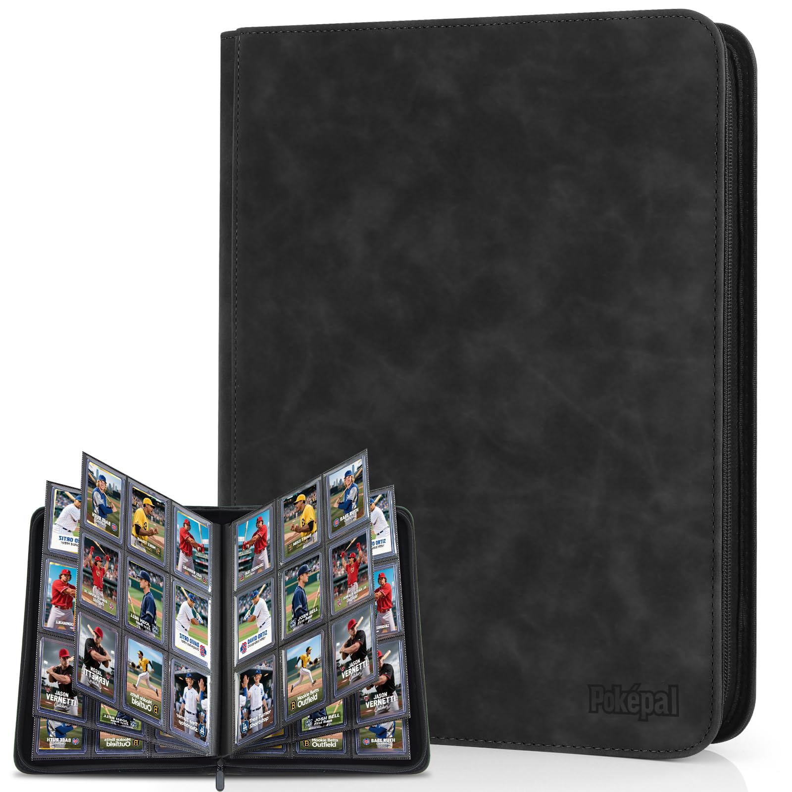 Pok?pal Trading Card Binder  9 Pocket Card Collection Binder for 540 Cards  enhanced Card Book Double Sided Pocket  Collector Album Card Holder Folder for TCG PM MTG OPCG YGO Sports Cards (Black)