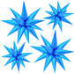 Funtoob Blue Star Balloons Metallic Star Foil Balloons Birthday Balloons Blue Star Cone Balloons Starburst Balloon Spike Balloon