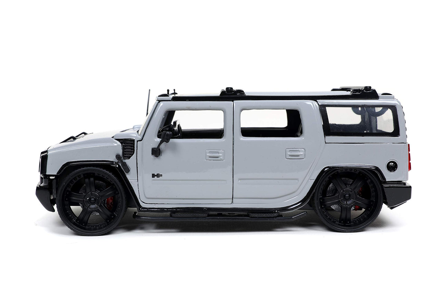 Jada Toys 1:24 Die-cast Hummer H2 Car Model 32310 - Grey, Rubber Material, Perfect for Kids and Adults