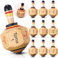 Poen 10 Pieces Large Wooden Toma Todo Bulk, 4.5 Inch Classic Mexican Wood Spinning Top Game For Kids And Adults, Pirinola Toma T
