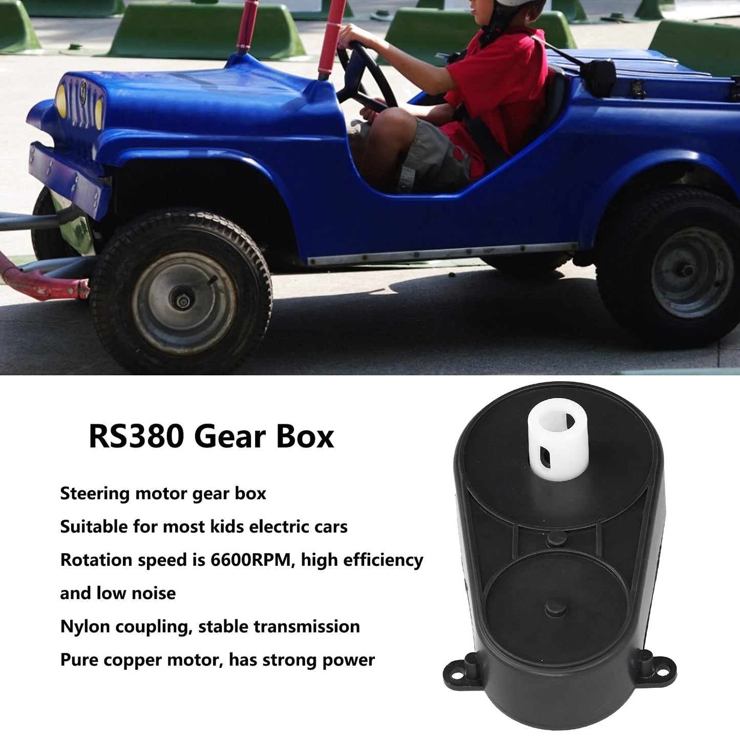 Power Wheels Gearbox, Dc12V Rs380 Steering Wheel Motor Gearbox, Electric Cars Remote Control Car Steering Motor Gear Box, Rc Mot