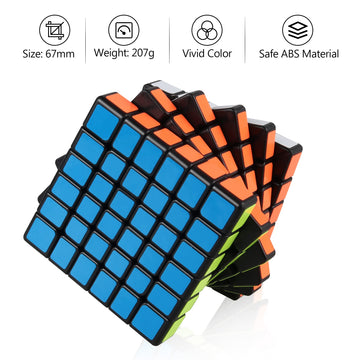 D-Fantix Cubing Classroom Meilong 6X6 Speed Cube 6X6X6 Magic Cube Puzzle Toy Black