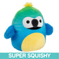 Squishmallows 10-Inch Baptise The Easter Rainbow Bird Plush - Soft Blue Macaw Stuffed Animal Toy for Kids - Model SQCR04649