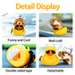 wonuu Rubber Yellow Duck Car Ornaments Cool Duck Car Dashboard Decorations with Propeller Helmet Sunglasses (Dazzling Gold-Yellow G)