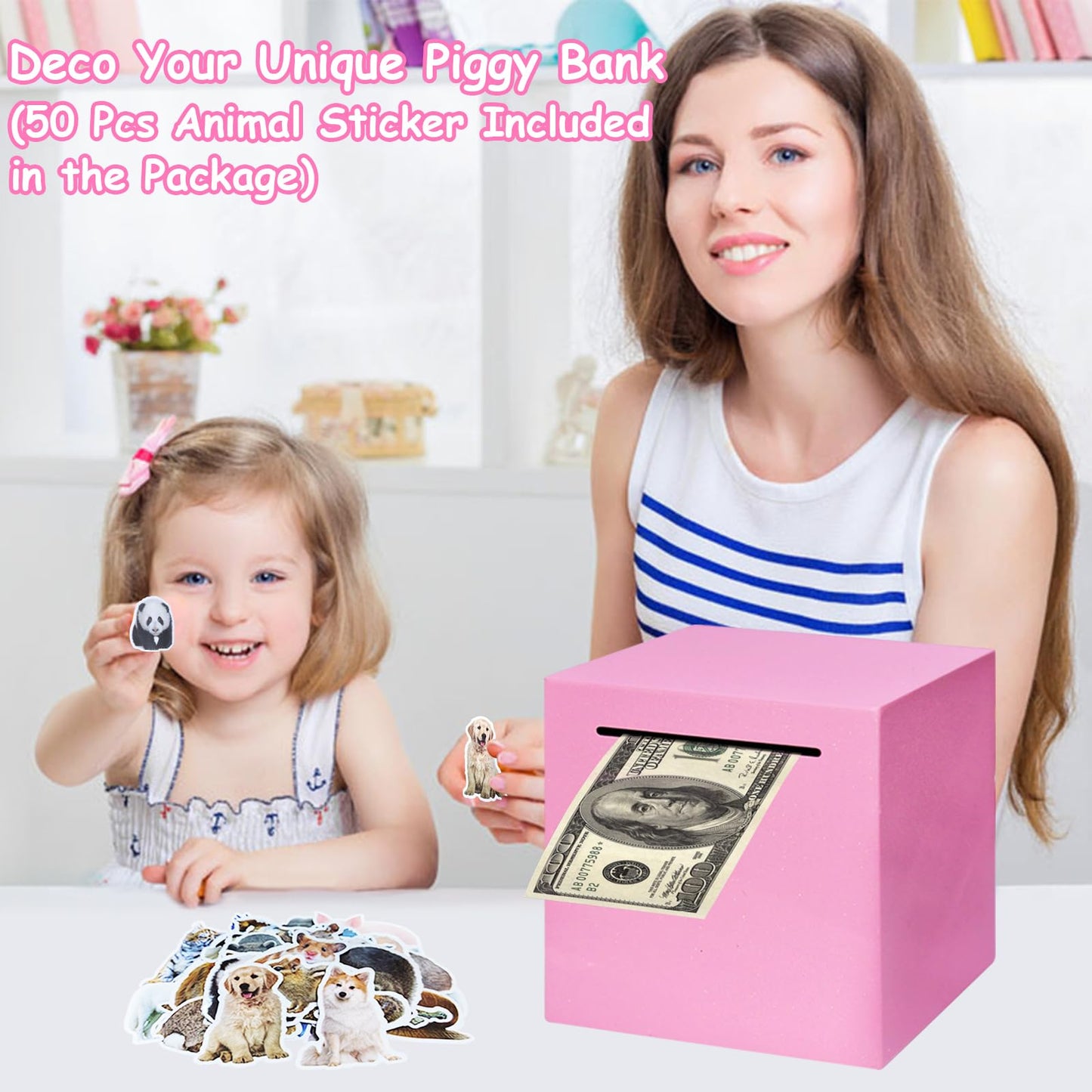 Totola Stainless Steel Piggy Bank for Adults, Indestructible Savings Box for Cash, Must-Break-to-Open Metal Secure Money Banks f