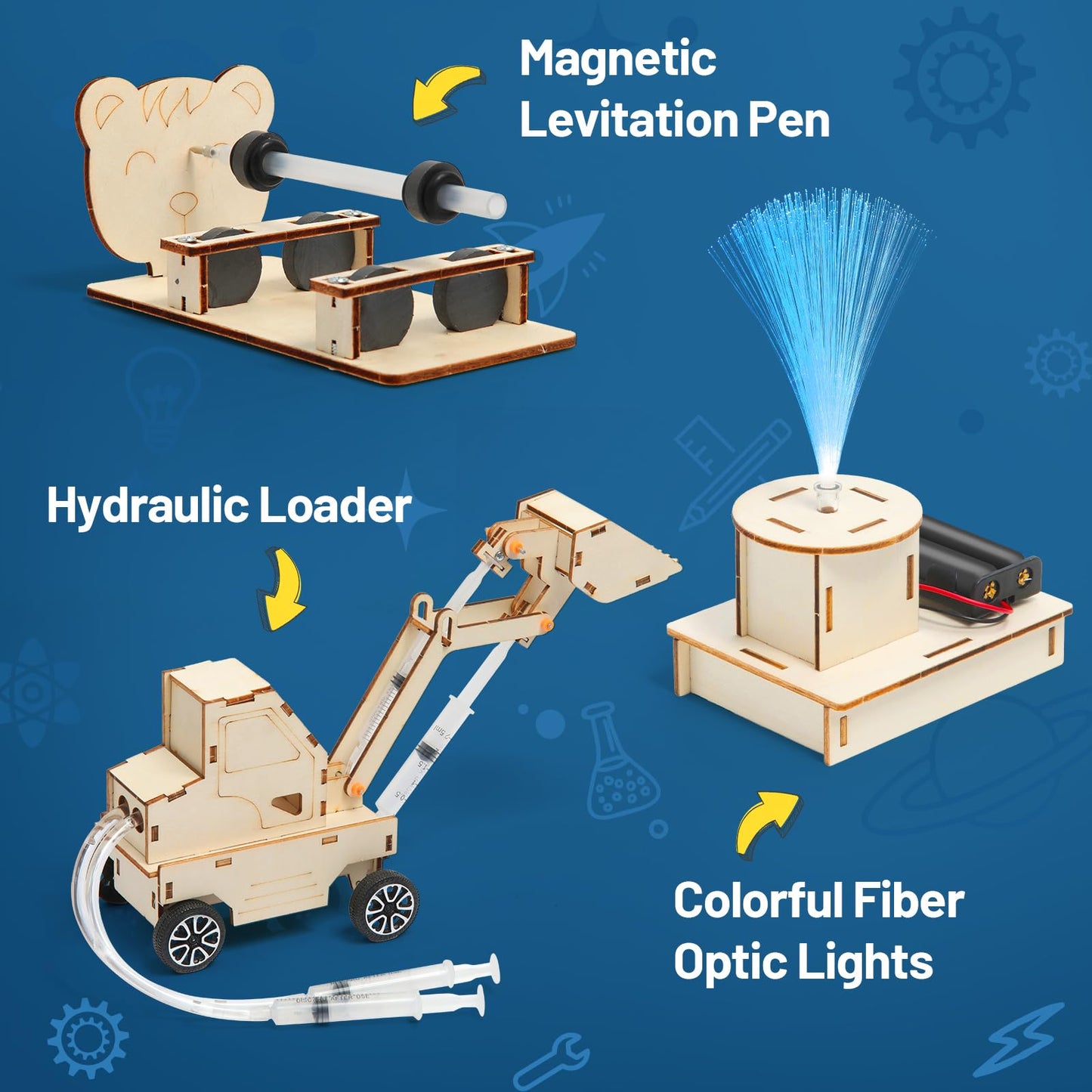 6 In 1 Stem Science Kits For Kids 8-12 5-7, Wood Craft Kit For Boys Age 8-10, Science 3D Puzzles Projects, Educational Craft Bui