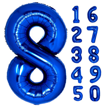 40 Inch Giant Navy Blue Number 8 Balloon, Helium Mylar Foil Number Balloons For Birthday Party, 8Th Birthday Decorations For Kid