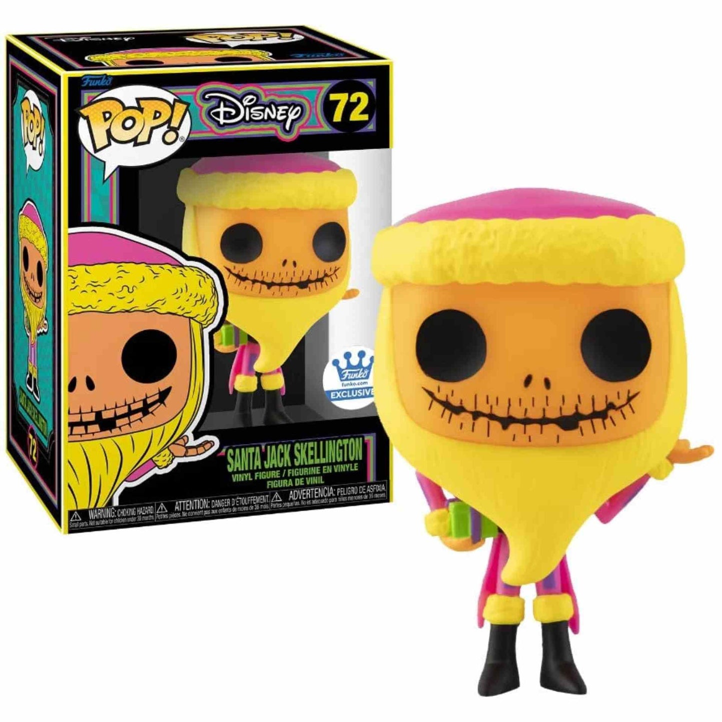 Funko Pop! Santa Jack Skellington Blacklight limited availability #72 Protector and Box Include