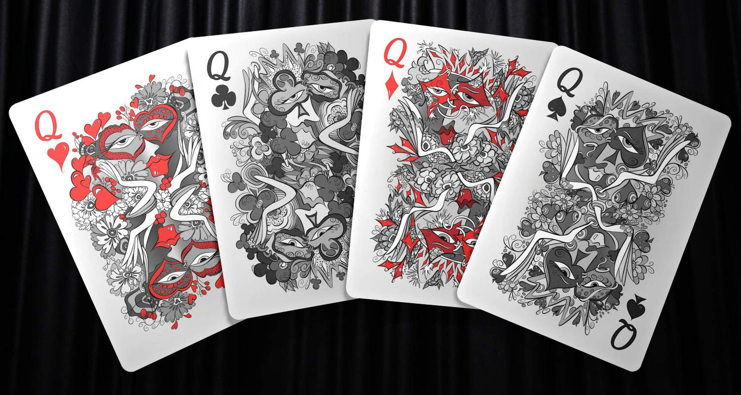Brain Vessel Cargo Masquerade Deck Of Playing Cards With Custom Artwork By Denyse Klette (Black Box Edition)
