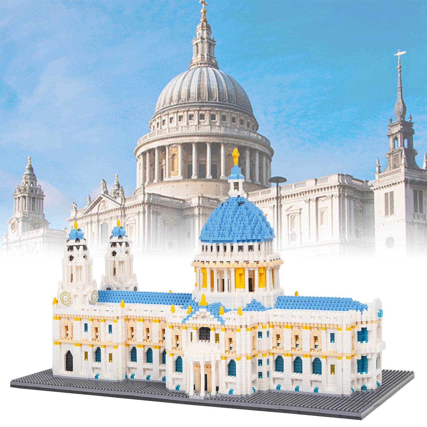 Geniteen Building Blocks Set, St Paul'S Cathedral Model Building Kit 7053 Pcs Architecture Collection Micro Mini Blocks