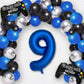 Navy Blue Video Game Party Supplies Boys 9Th Birthday Party Decorations- 2 Packs Game On Balloons With Dark Blue Number 9 Balloo