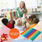 Dk-Simina Large P0Pp With Numbers, Rainbow Square Dimples Fidgett Ttoy 100 Bubble Math Toy Learning Tool For Teachers To Make Various Math Operations (1-100 Numbers)