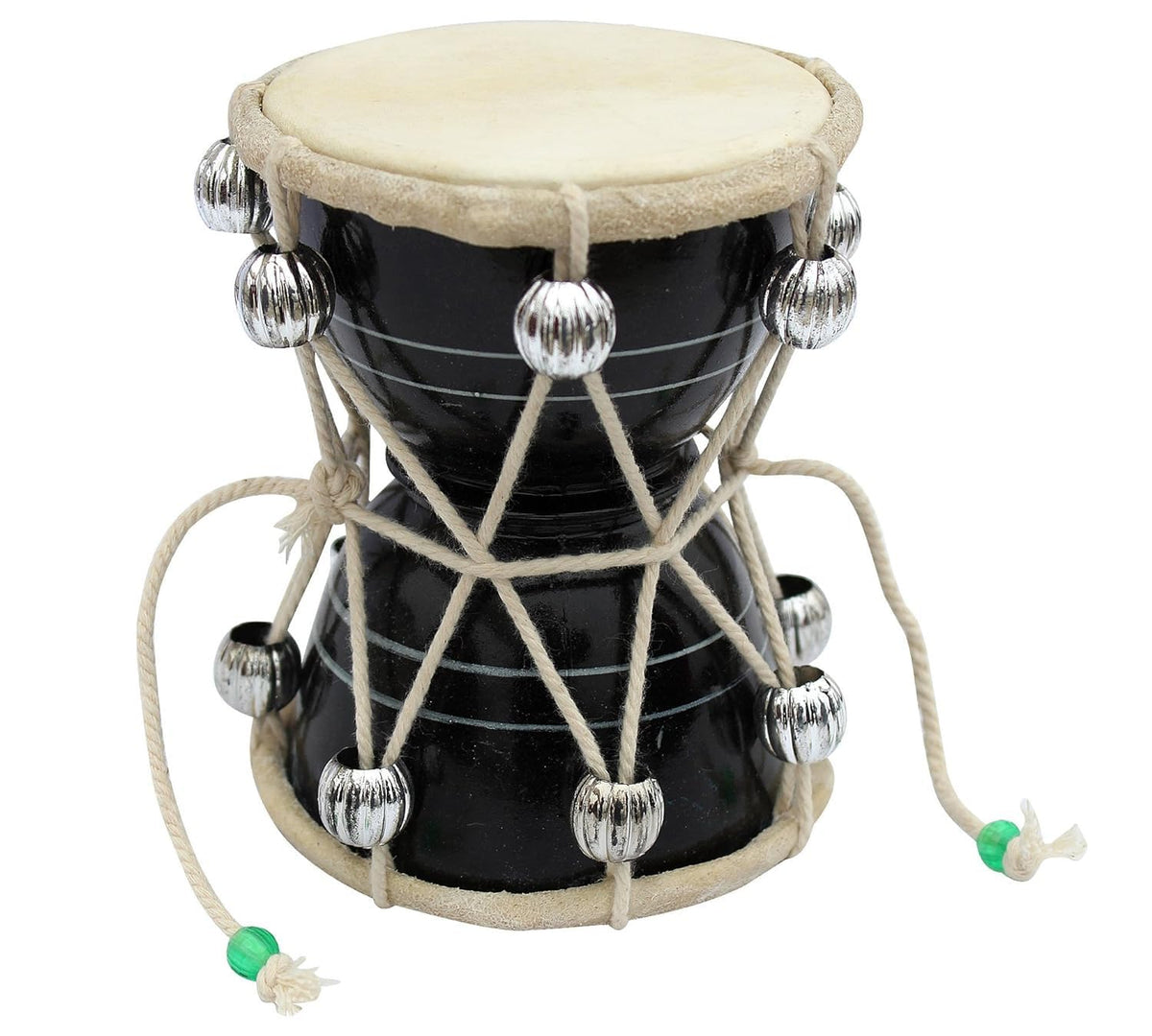 Shahaz Crafts Handmade Damroo For Kids Indian Musical Instrument Black Damru Toy Gift