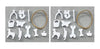 Generic Operation Game Replacement Pieces - 2 Complete Sets, Plastic Parts