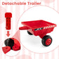 Olakids 12V Kids Ride On Tractor, Battery Powered Motorized Electric Car With Trailer, Dual Motors, Remote Control, Light, Music, Usb, Toddler Vehicle Toys For Boys Girls (Red)