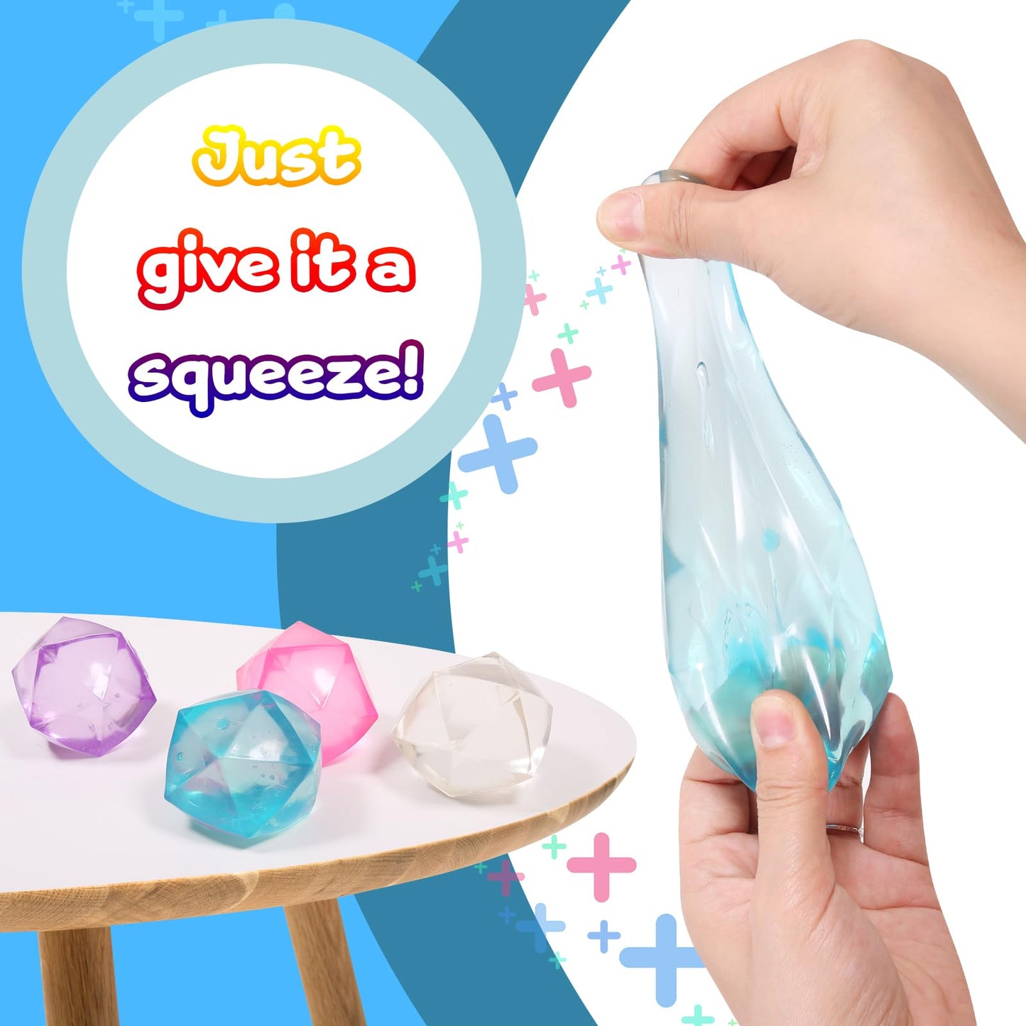 8Pcs Mini Small 1.8Inch Masonry Ice Squishy Stress Balls-Polyhedron Diamond Sugar Balls Slow Rise-Sensory Fidget Toy For Kids Ge
