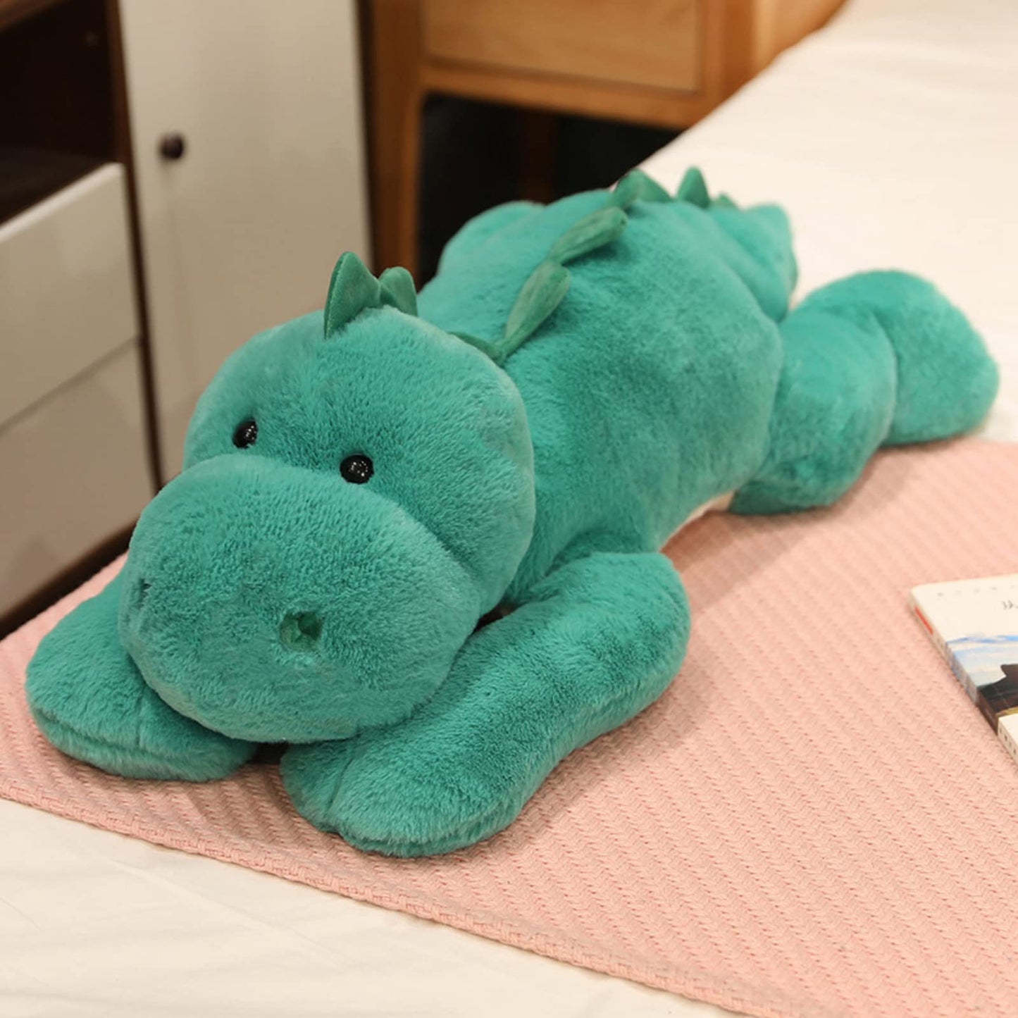 ronivia Weighted Dinosaur Plush Toy, 11.8" Green Stuffed Animal, Soft Plush Material, Model ronivia2558