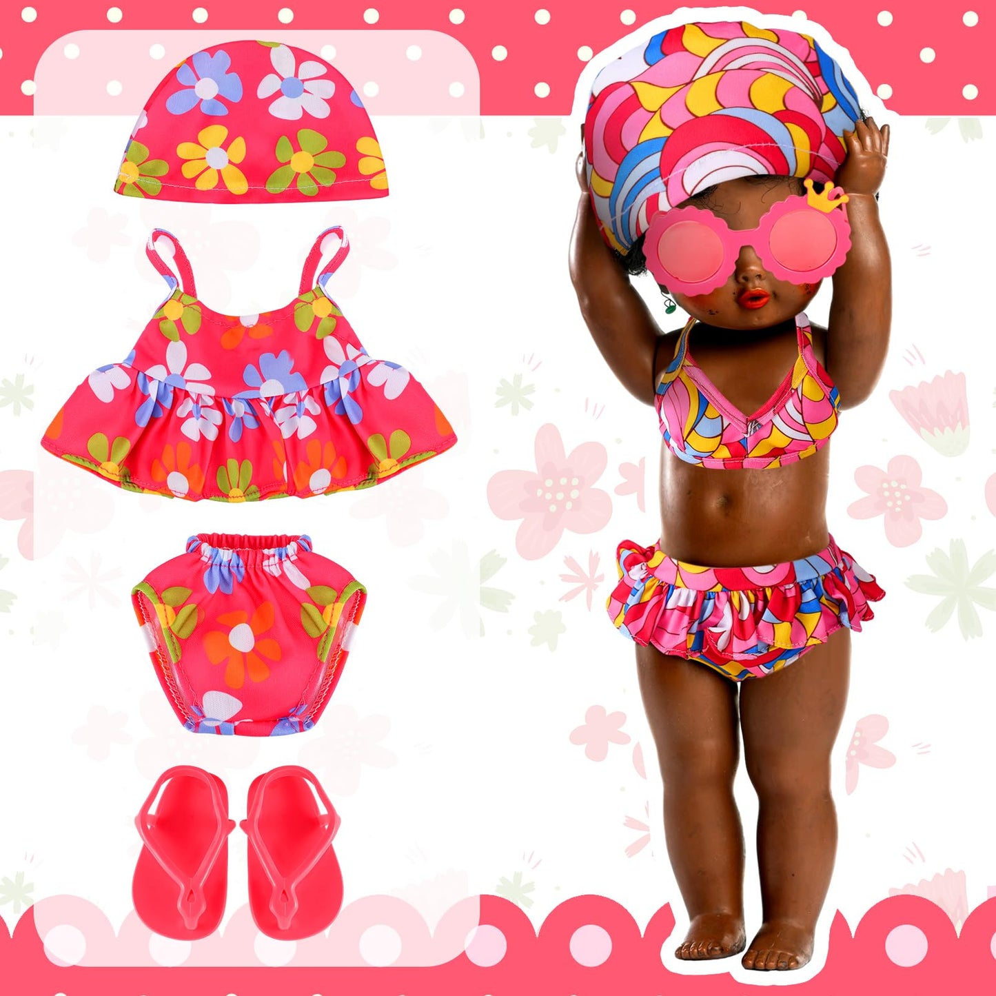 Kajaia 8 Pcs 18 Inch Doll Ballet Ballerina Outfits 18 Inch Doll Clothes and Accessories Tutu Dance Dress Ballet Shoes Headband Clothes Gifts