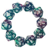 10Pcs D20 Polyhedral Dice Set 22Mm For Dnd Rpg Mtg Dungeons And Dragons Dice (Purple+Green)