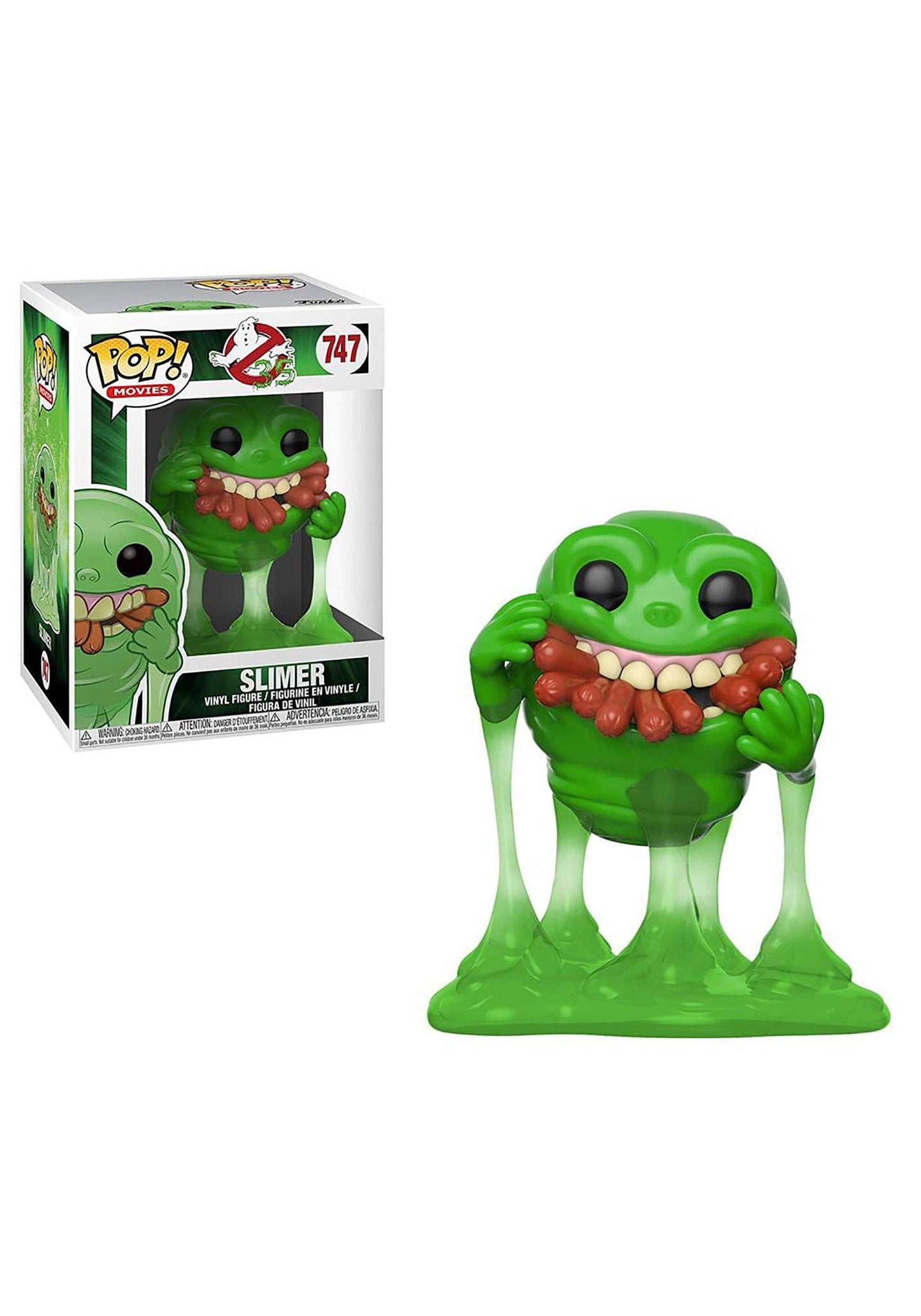 Funko Pop! Movies Slimer with Hot Dogs Vinyl Figure, Standard Size, Multicolor, Model 39333
