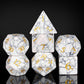 UDIXI Howlite Stone Dice Set D&D 7PCS Gemstone Dice Polyhedral DND Dice with Gift Case for Dungeons and Dragons Role Playing Gam