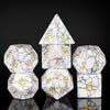 UDIXI Howlite Stone Dice Set D&D 7PCS Gemstone Dice Polyhedral DND Dice with Gift Case for Dungeons and Dragons Role Playing Gam
