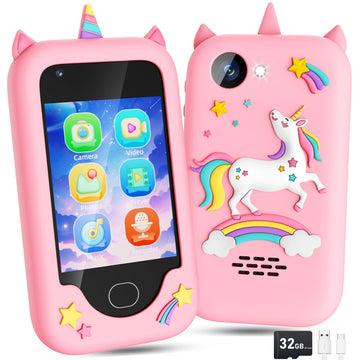 Gocina Kids Smart Phone For Girls - Christmas Birthday Gift Toy For Age 3-8, 2.8'' Touchscreen Toddler Cell Phone With 32G Sd Ca