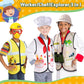 Deekin 3 Sets Kids Dress Up and Pretend Clothes with Plastic Toys for Toddler 3-7 Ages  Role Play Construction Worker  Chef  Explorer Dress Up Vest for Boys Girls Costumes Accessories Play