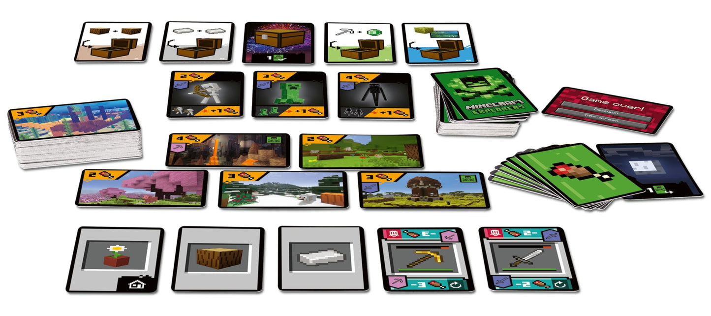 Ravensburger Minecraft Explorers Card Game for 2-4 Players, Ages 8+, Multicolor, Model 21580, Cardboard Construction