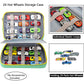 KISLANE Toy Cars Storage Case for 24 Cars, Green Polyester Bag, Compatible with Matchbox and Mini Toys