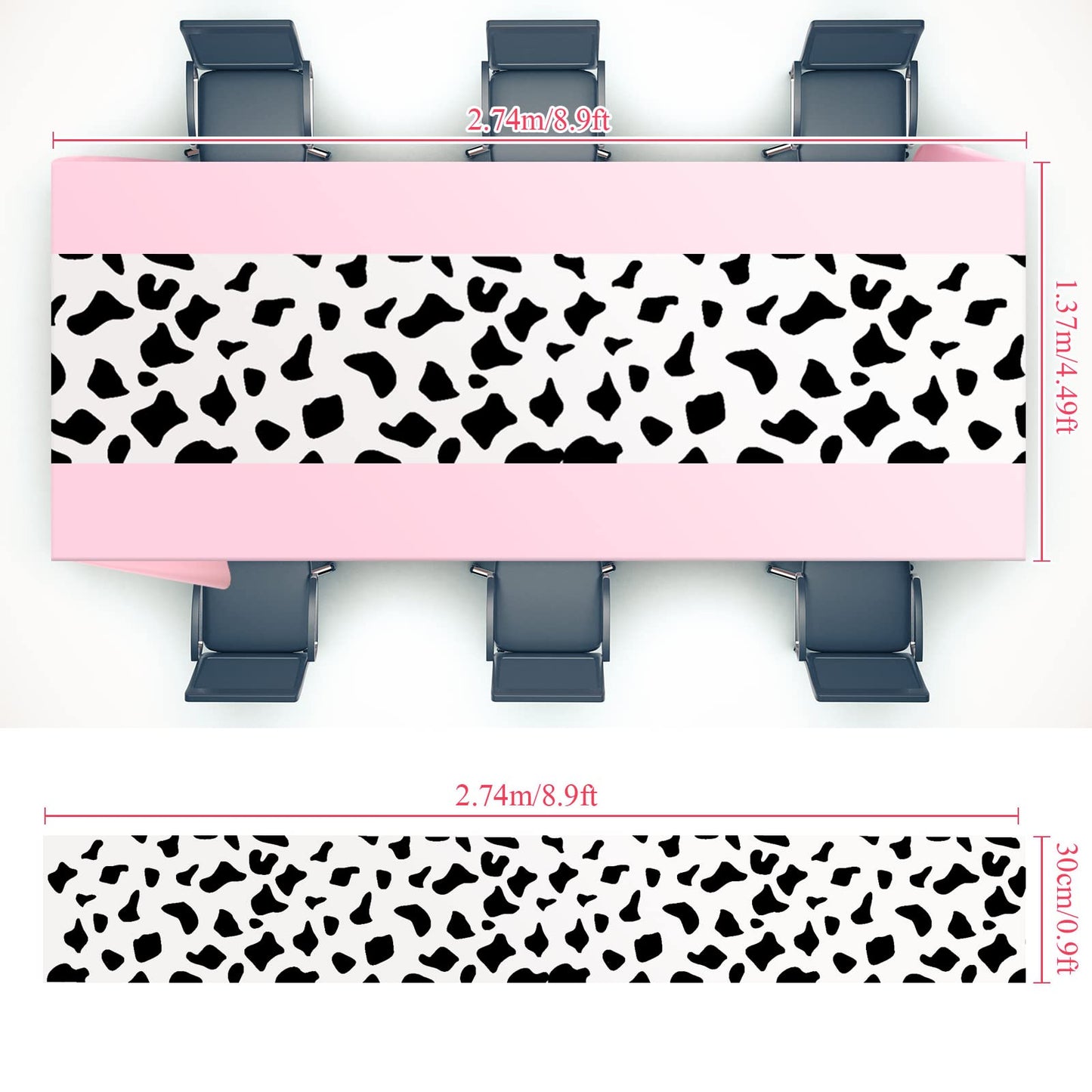 Oudain 54 X 108 Inch Cow Table Cloths For Party Cow Tablecloth Paisley Table Runner Table Cover Rectangular Birthday Party Decor