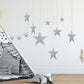 Boao 24 Pieces Silver Cardboard Stars Silver Glitter Stars Cutouts 4 Sizes 6cm/12cm/20cm/30cm Hanging Glitter Star Garlands with