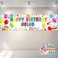 Tatuo Personalized Birthday Banner with Name DIY Colorful Happy Birthday Banner Backdrop with Alphabet Stickers Custom Name Back