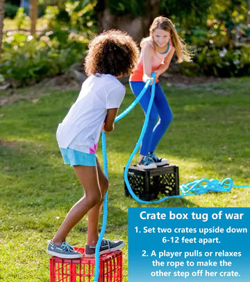Cwlakon Outdoor Games 60Ft Tug Of War Rope For Kids Adult, Field Day Family Reunion Outside Yard Backyard Lawn Carnival Camping Picnic Games For Team Building, Blue