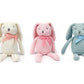FLUFFYFUN 100% Organic Cotton Baby Toys Bunny Rabbit Stuffed Animals Bulk 7.1 (3pcs/Set)
