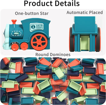 B-Qtech Domino Train Toy Set For Kids - 80Pcs, Domino Blocks Set Building And Stacking Toy Creative Kids Games Gift Dominoes For